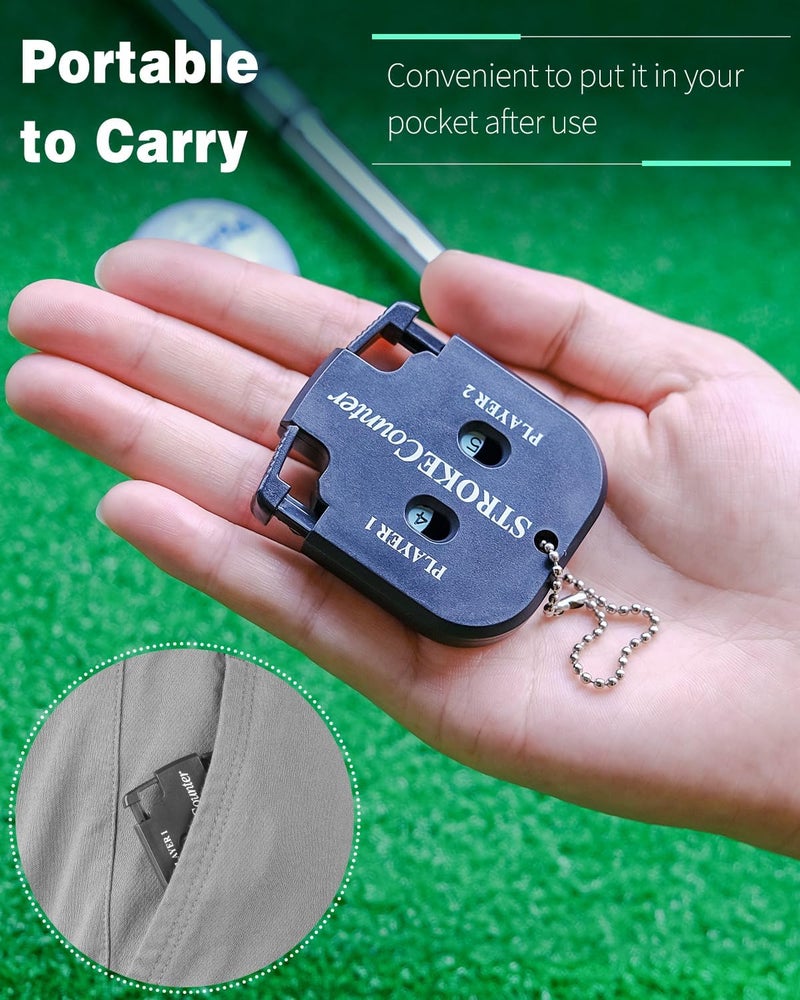 GreenHaven Mini Golf Score Shot Stroke Counter Clicker with Dial Resetting Tool/Key Chain for Golf Game Scorekeeper Portable 2 Digit Outdoor Sport Scoreboard for Putts (2 Pack) - Image 5
